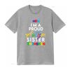 Autism Awareness Im A Proud Sister Puzzle Design T Shirt N742 Vintage Washed Versatile Designer Clothes Breathable Streetwear