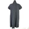 Made In Japan NATURAL BEAUTY Short Sleeve Button Dress 38 M Women Knee-Length Black(USED)