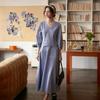 Simpeulleteulo Sr_Slim Long V-Neck Dress