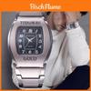 Fashion Mens Barrel Shape Quartz Watch With Alloy Band For Casual Business Wear