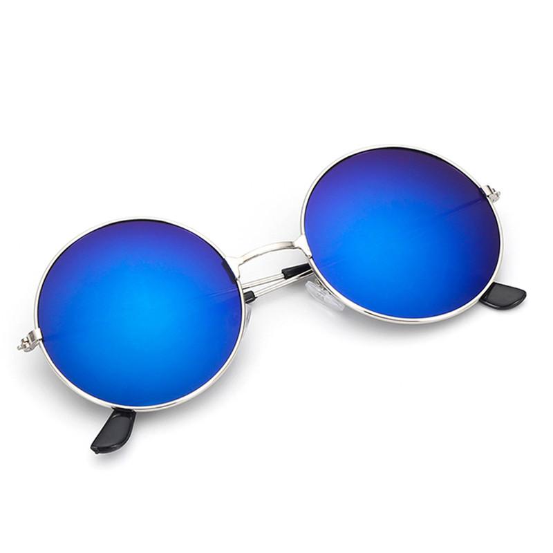 FOENIXSONG Round Pilots Sunglasses Vintage Silver Gold Black Frame Unisex Retro Sun Glasses for Men Women