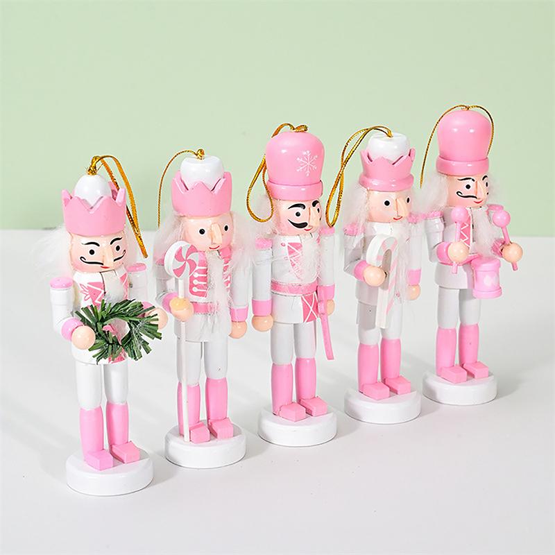 12cm Nutcracker Puppet Soldier Desktop Crafts Ornaments Nutcracker Playing Band Dolls Christmas Decoration New Year Home Decor