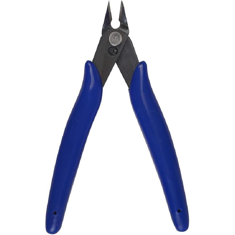Precision Micro Flush Cutters - 5-Inch Angled Electronic Wire Snips for Jewelry, Electronics & Models | High Carbon Steel Sharp Cutter with Blue(1pack)