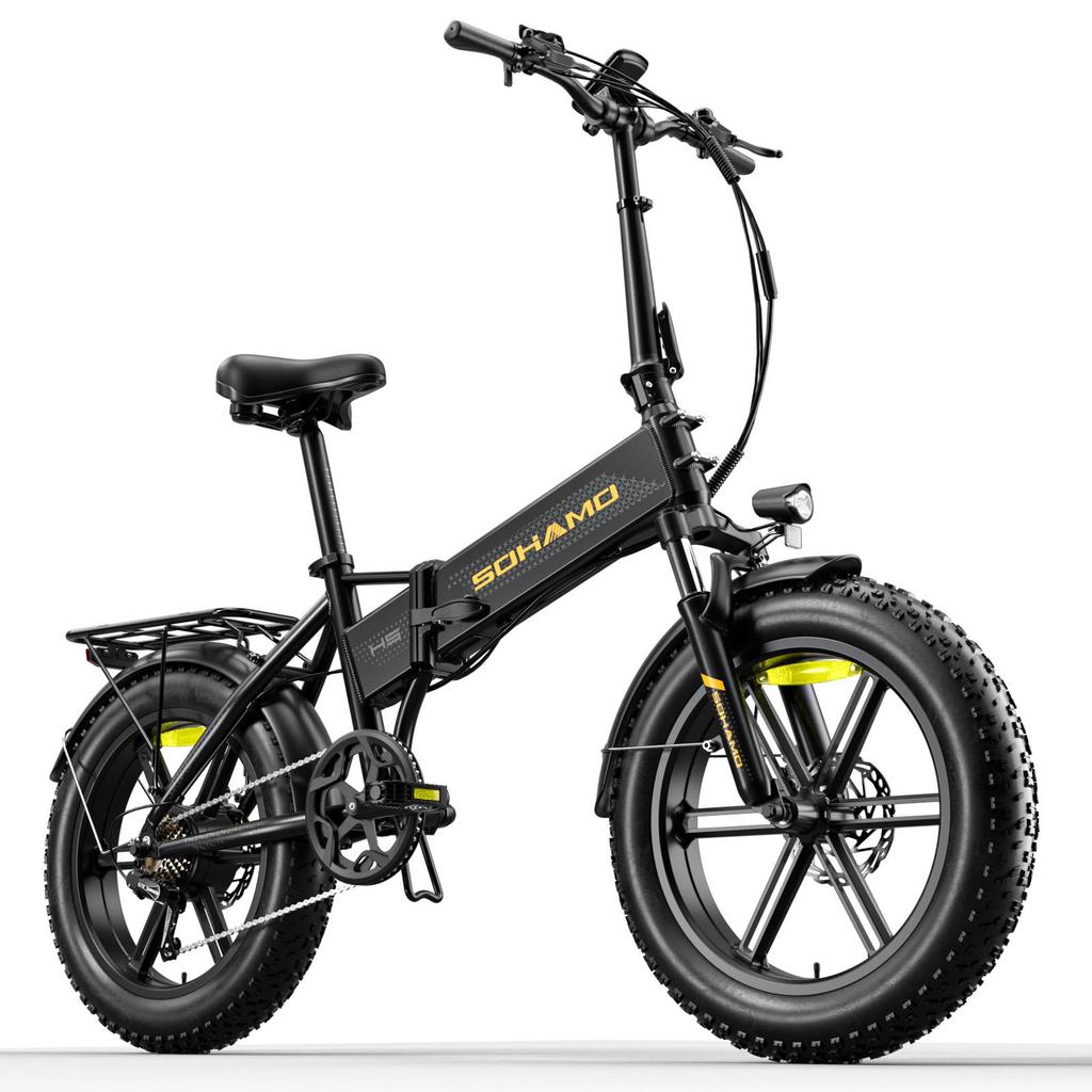 SOHAMO H5 Adult Folding City Electric Bike 500W Motor 48V13AH Battery 20 *4.0 Inch Fat Tire All-Terrain E-Bike