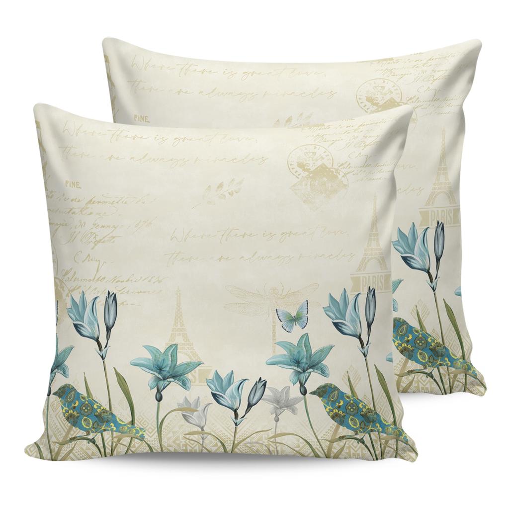 Cushion Cover Pink Flower Rose Vintage Throw Pillow Cover Sofa Car Home Decoration Pillow Cover