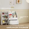 Toy Shelf, Children's Room Shelf with 6 Bins, Book Storage, Rolling Box, 100 X 30 X 80 Cm, MDF, Steel, White