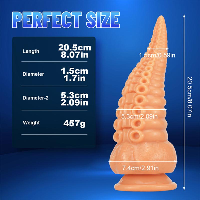 Octopus Tentacle Anal Plug Oversized Transparent Crystal Simulation Dildo Female Masturbator