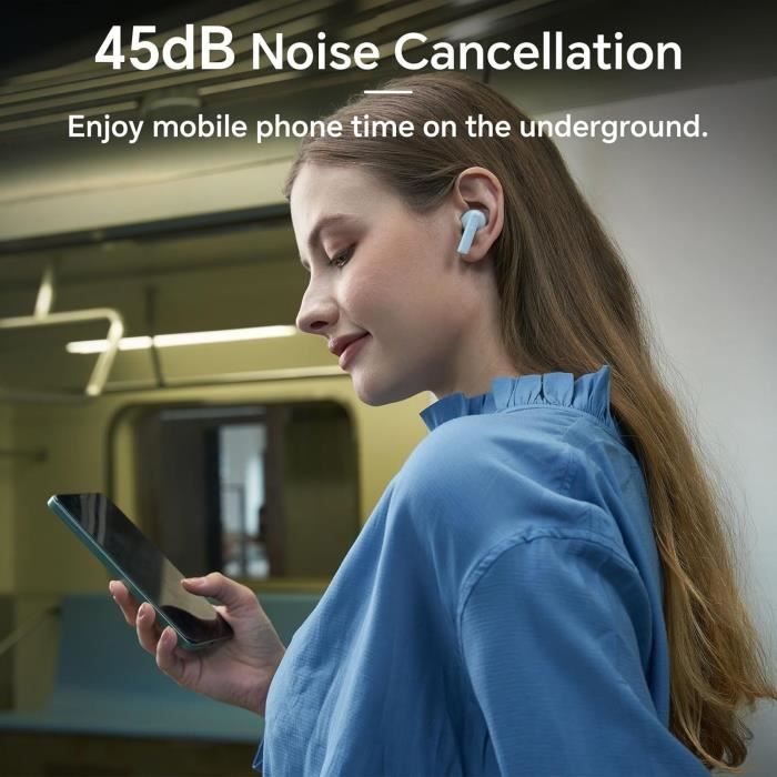 Ecouteurs sans Fil - HONOR - CHOICE X7i - Bluetooth 5.3 - Réduction de Bruit 45dB - 40 Heures Autonomie