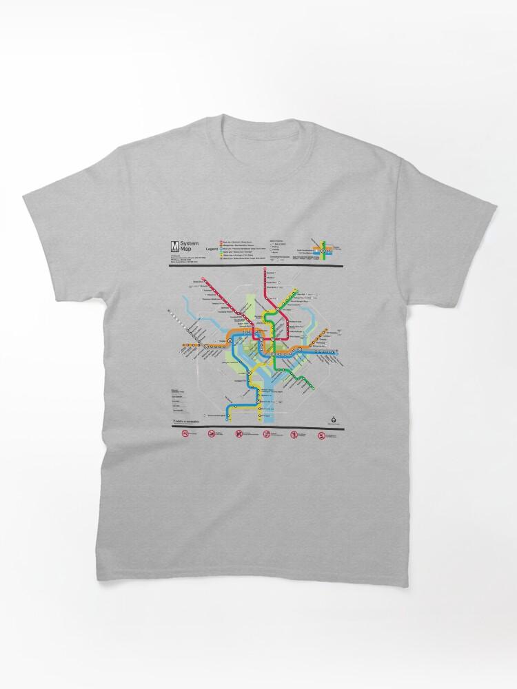 Metro Washington DC Metro Map Silver Line Classic T-Shirt