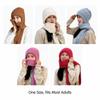 Solid Color Knit Beanie Scarf Soft Stretch Knit Beanie With Scarf  Street Style