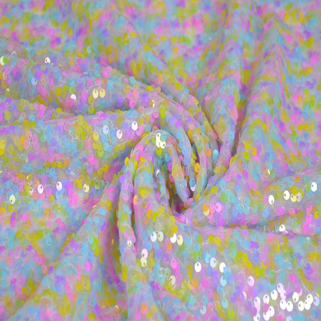 Sparkly Sequin Fabric Opaque Glitter Material for Wedding Stage Backdrop Decor Party Performance Costume DIY Sewing 1/3Yard