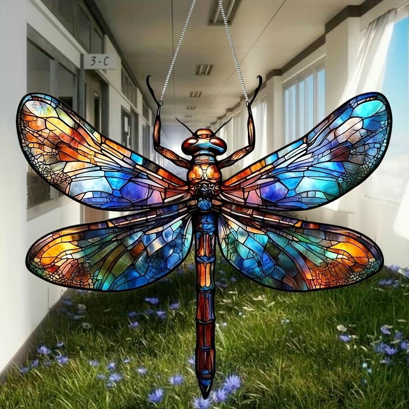 Akrylowa zawieszka 2D ważka do okna z elementem łapiącym światło, dekoracja ścienna z motywem ważki, wystrój do domu, biura, ogrodu, prezenty świąteczne