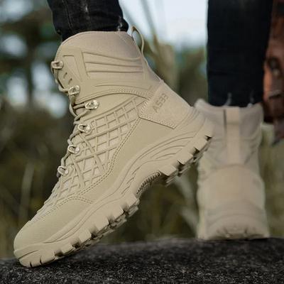 Nye Herre Taktiske Støvler Størrelse Pluss Ørken Jakt Vandresko Vanntett Utendørs Snøring Militærstøvel Ankel Herre Sikkerhet Klatresko