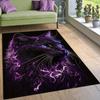 Balck Halloween Decor Area Rug Satanic Ritual Rug Mysterious Rune Printing Floor Mat Decor Mat for Living Room Bedroom Carpet