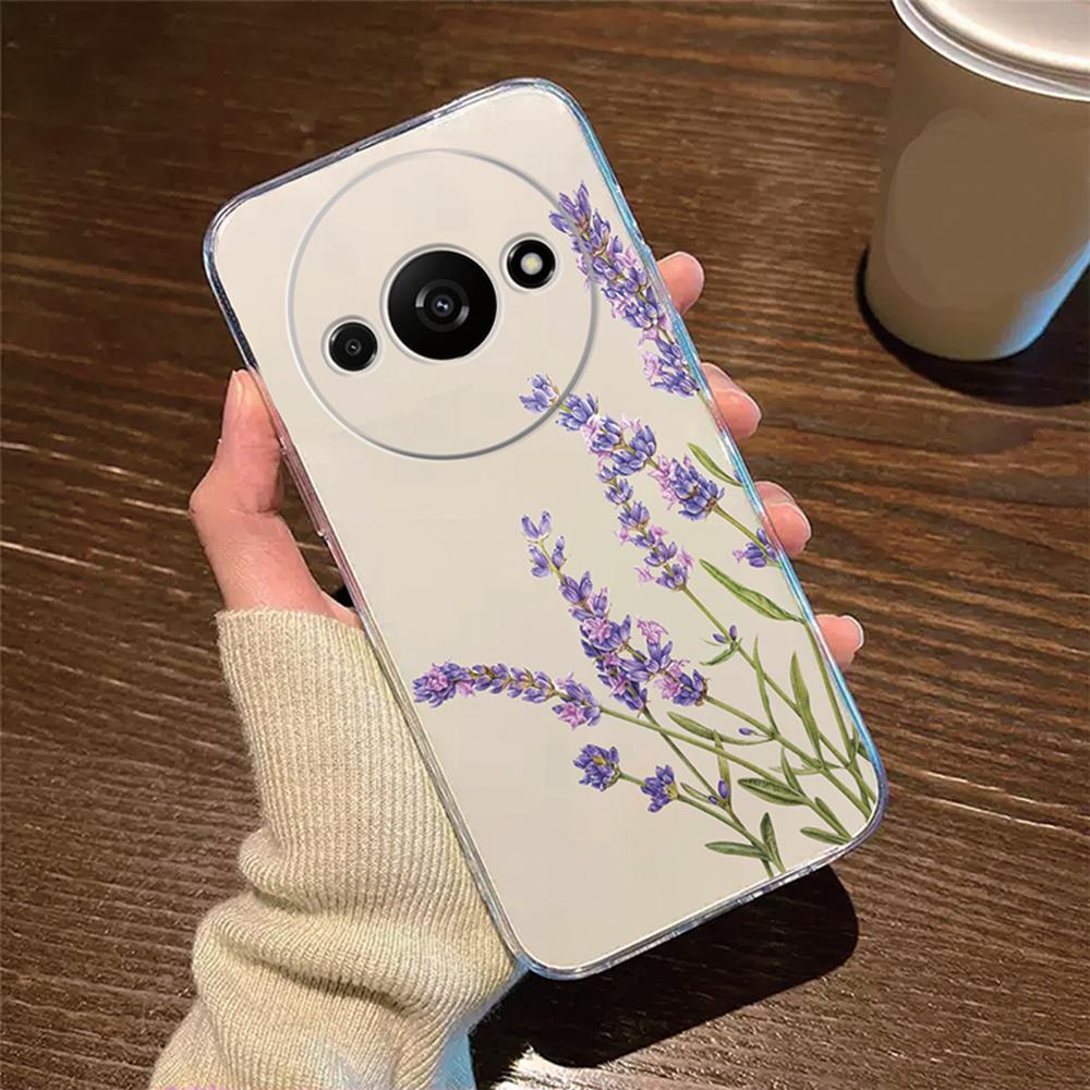 Rose Flower Oil Painting Pearl Phone Case Transparent Clear For Xiaomi Redmi A3 A1 A2 Plus A5 A3X Cover Silicone RedmiA3 6.71"