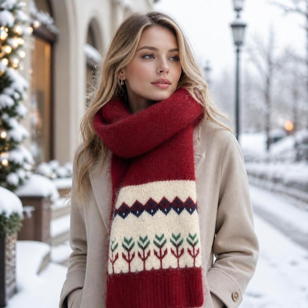 Warm Woolen Scarf Neck Protection Winter Scarf Fashion Thermal Neck Warmer Autumn Winter