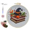 Halloween Embroidery Kit DIY Cross Stitch Kit with Embroidery Hoop Hand Embroidery Starter Handmade Gnome Crafts for Beginners Adults