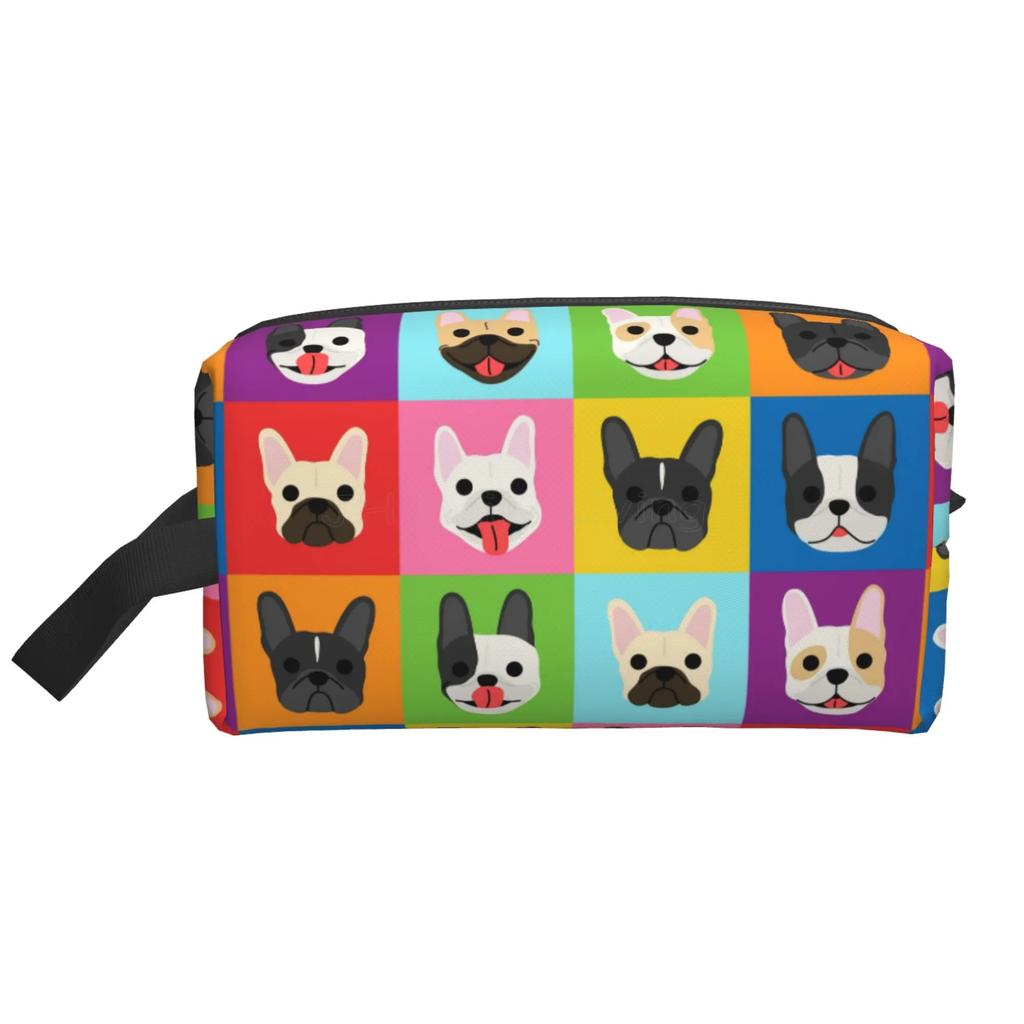 Torby do przechowywania buldoga francuskiego, urocza kosmetyczka dla szczeniaka, przenośna, o dużej pojemności, podróżne kosmetyczki, unisex, organizer na kosmetyki