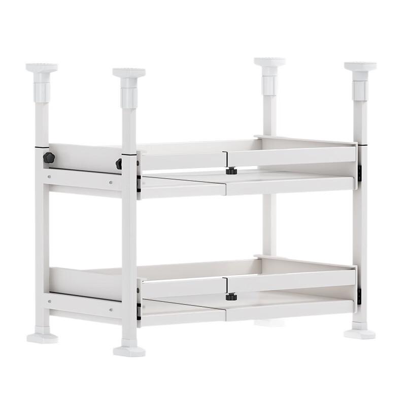 No-Drill Extendable Double-Layer Kitchen Storage Shelf