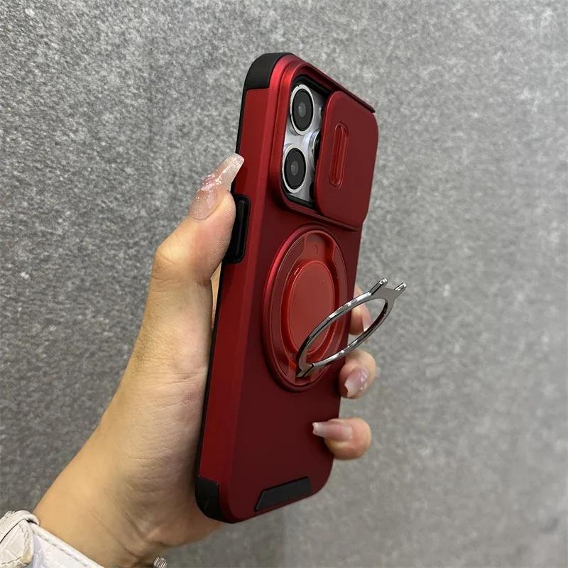 

for Magsafe Rotating Ring Holder Lanyard Case for iPhone 16 15 17 Pro Max 17 Air 14 Plus 11 13 12 Wrist Strap Bracket Cover for iPhone 12