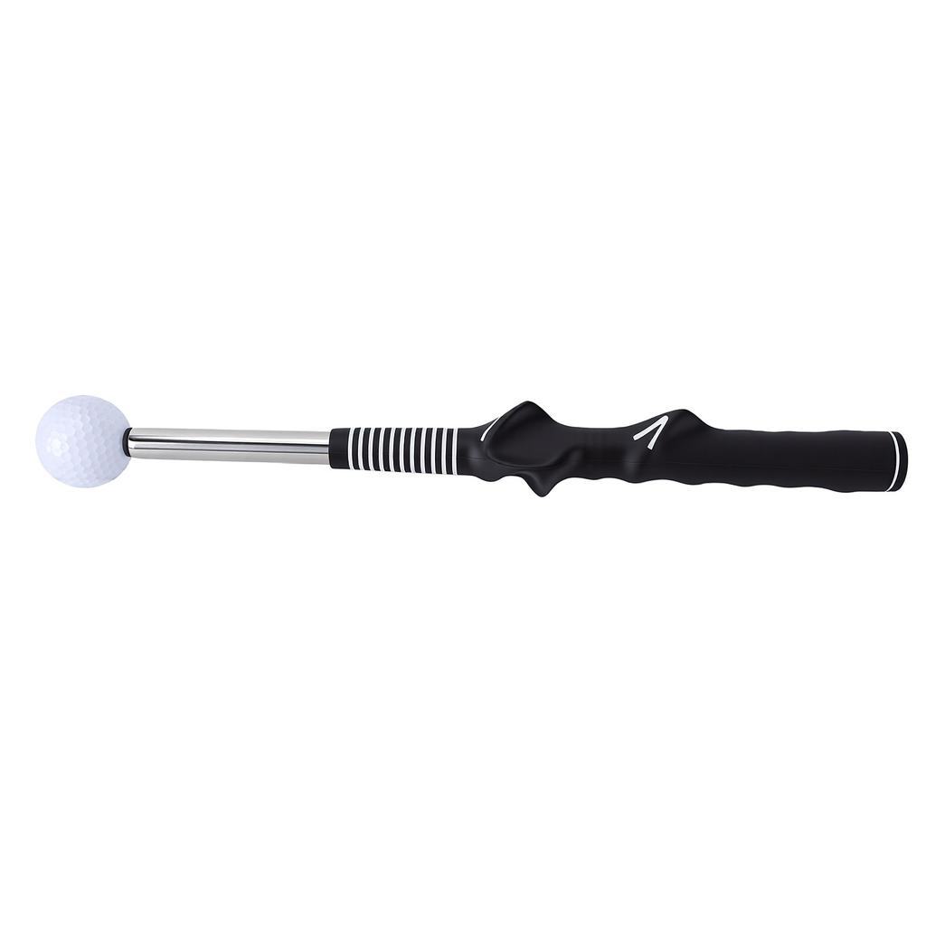 Swing Trainer Aid Right Hand Click Feedback Retractable Swing Trainer Practice Stick with Black Grip White Ball