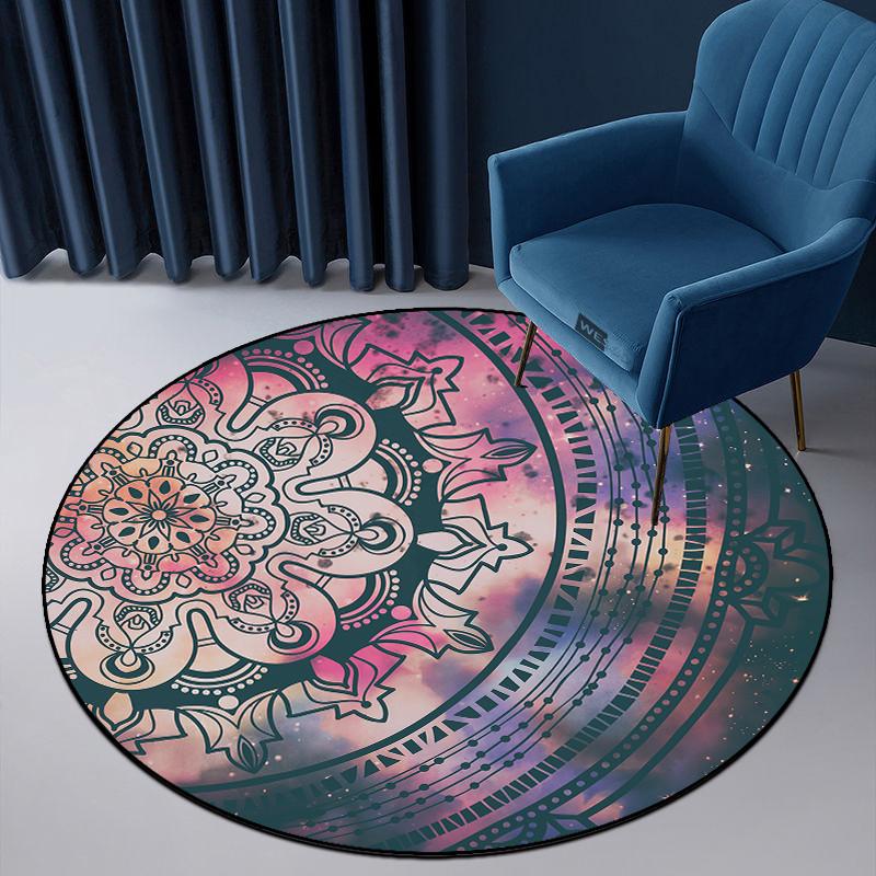 Etnické koberce Kulatý koberec Bohemian Mandala Koberec Dětský koberec Do dívčího pokoje Velká podlahová podložka pro kulatý konferenční stolek Obývací pokoj
