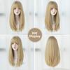 Straight Layered Blonde Wigs With Neat Bangs High Density Synthetic Natural Fake Hair Wig For Women Daily Cosplay Party Wigs