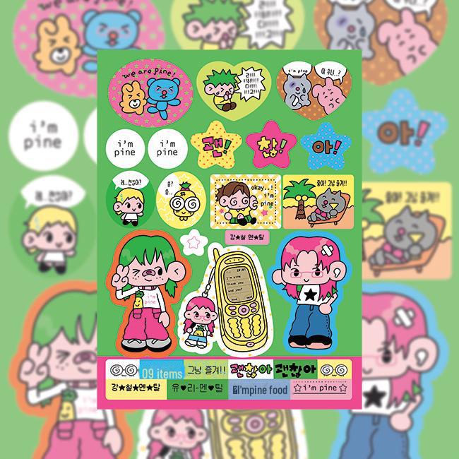 Koreanische süße Bad Girl Charakter Aufkleber - DIY Kreative tägliche Aufkleber