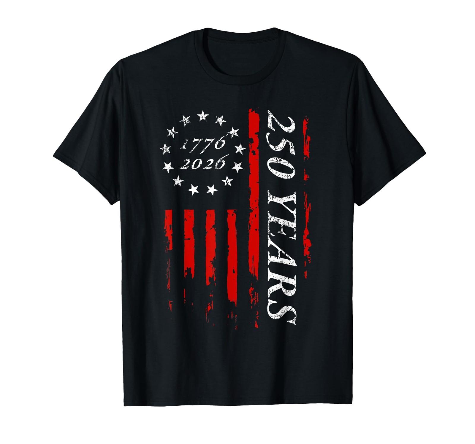 250 Years 13-Star Betsy Ross American Flag 4th of July 1776 T-Shirt S