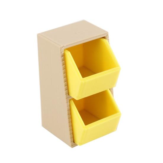 

Mini Storage Box 1:12 Scale Miniature Slanted Storage Box Tiny Double Drawer Organizer for Doll Mansion Bedroom Desk