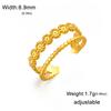 Teamer Fashion Geometric Crown Ring for Women Girls Stainless Steel Double Layer Open Ring Elegant Daily Office Party Jewlery