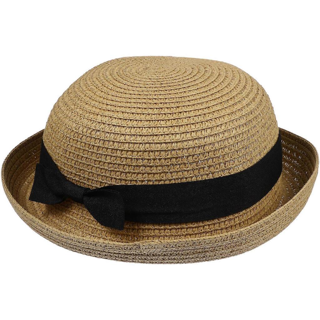 Women's Lightweight Straw Sun Hat with Wide Brim, Dome Crown, and Roll Up Design for Summer Beach – Stylish and Durable Protection for Ladies