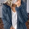 Women Cozy Zip-up Coat Winter Sherpa Fleece Short Jacket Hooded Zipper Cardigan Lightweight Zippered Warm Casual Solid Plush Windproof for Fall