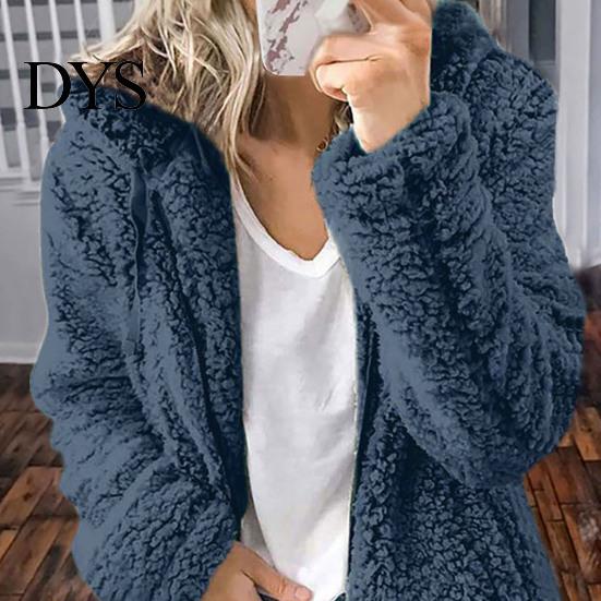 Women Cozy Zip-up Coat Winter Sherpa Fleece Short Jacket Hooded Zipper Cardigan Lightweight Zippered Warm Casual Solid Plush Windproof for Fall