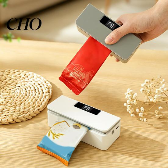 Sigillatrice a Caldo per Sacchetti di Plastica Mini Sealer, Macchina Ricaricabile con Display LED di Alimentazione, Regolabile a 8 Livelli, Portatile e Taglierina, Richiuditore per Patatine