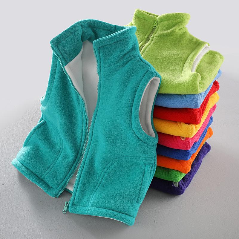 Children's Vest Men's and Women's Winter Thickened Polar Fleece Vest Cardigan