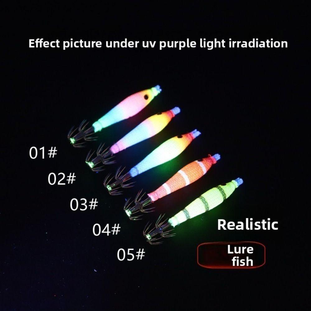 5pcs/bag Luminous UV Fishing Octopus Jig Blowing Tube Squid Hook Explosion Hook Freshwater Fishing