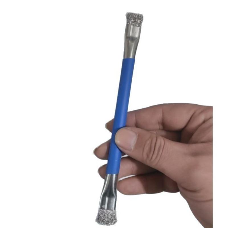 All-round Gas Stove Top Cleaning Brush - Double-ended Small Steel Wire Brush - Kitchen Stove Cleaning Tool - Multi-functional Gap Cleaning Brush 【double-ended steel wire】