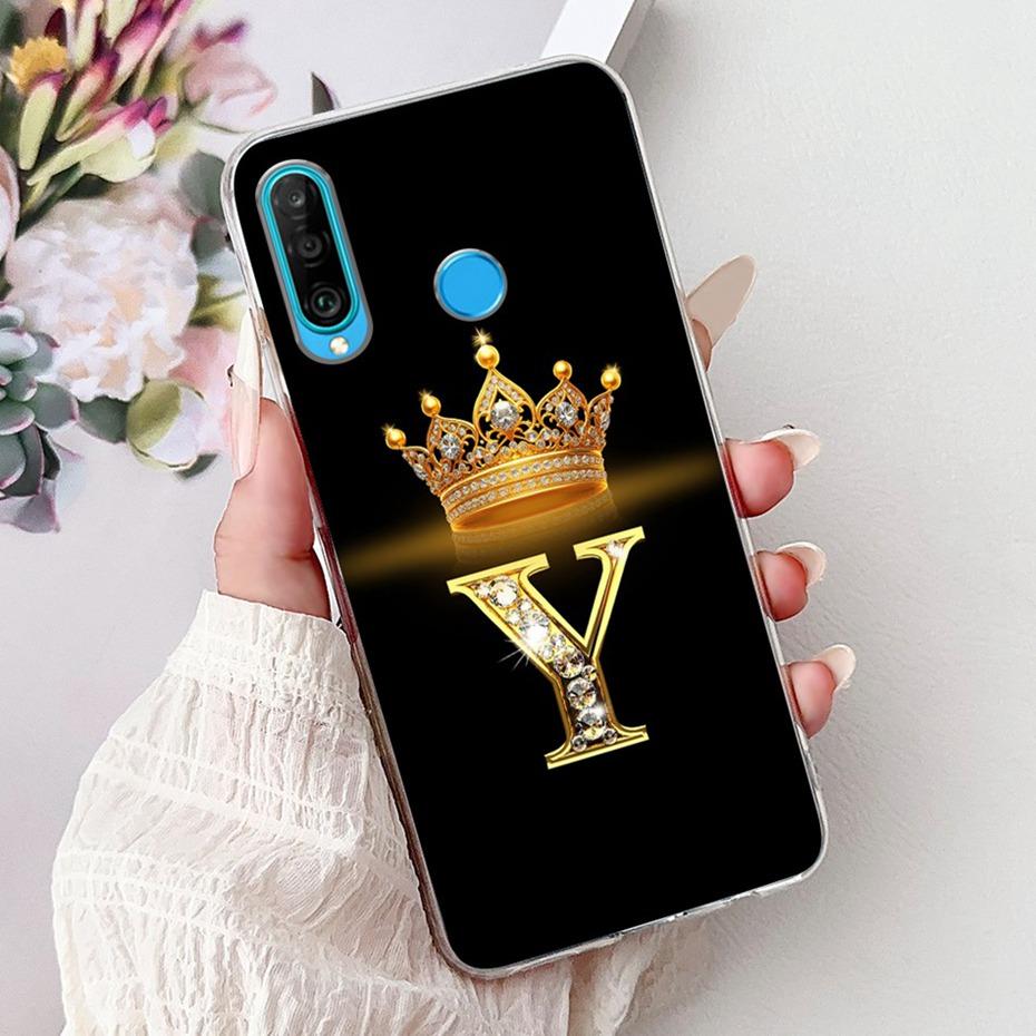 

Модный Чехол с Короной и Первой Буквой для Huawei P30 Lite P30 Pro Мягкий Силиконовый TPU Чехол для Huawei P30lite P 30 P30Pro Чехлы для Телефона Huawei P30