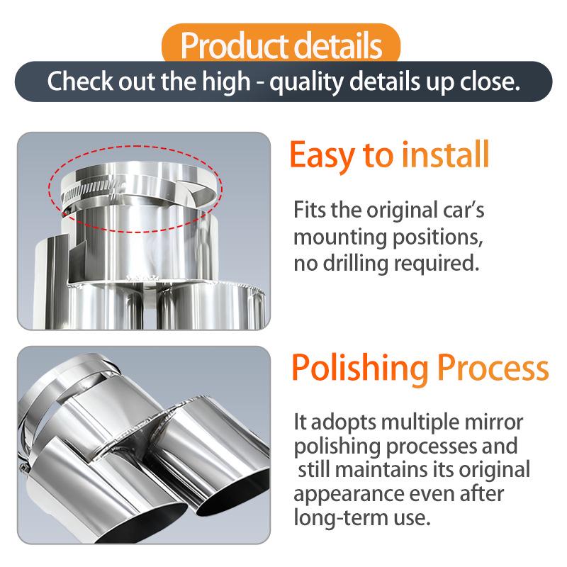 BMW X5 X6 X7 Quad Exhaust Tips G05 G06 G07 Dual Outlet Tail Nozzle Add-on