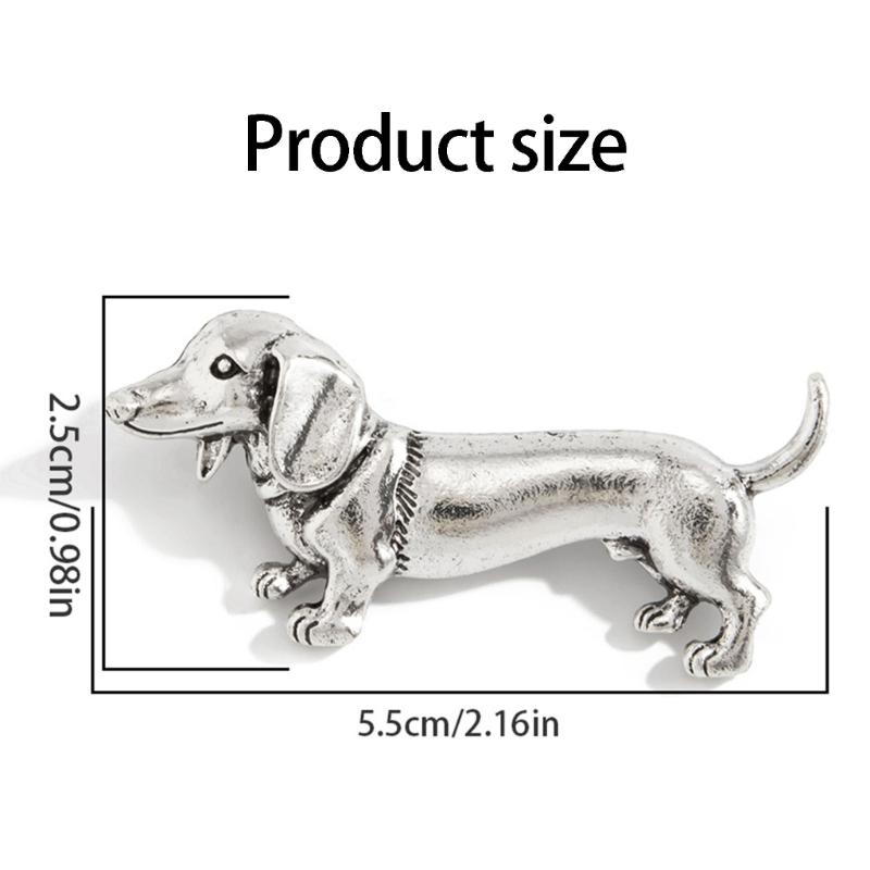Dog Shape Brooch Pin Antique Finish Enamel Look Lapel Pin Accessories For Coat Bag Scarf Casual And Office Outfit