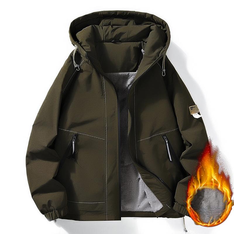 

Утолщенная флисовая мужская молодежная куртка, стильный и красивый флисовый топ на осень и зиму XXXXL