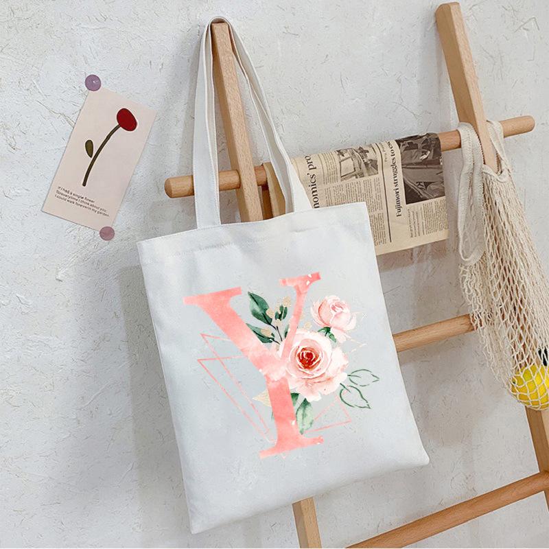 Alphabet Letter A-Z Printed Shoulder Bag Female Casual Student Crossbody Bag Large Capacity