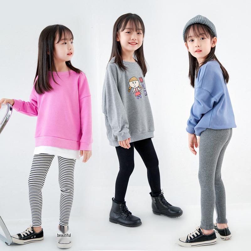 Girls' Elastic Thin Leggings for Spring and Autumn Wear