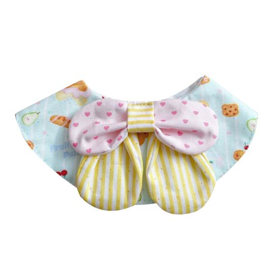 Bear Print Pet Bib Adjustable Snap Button Cute Cat Bandana Bib Sweet Striped Dog S жёлтый