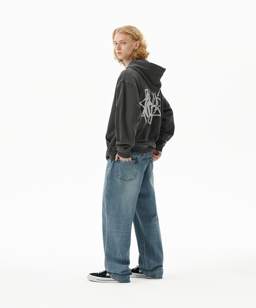 Mahagrid Sun Logo Pigment Zip Up Hoodie Charcoal(Mg2Dfmm430A)