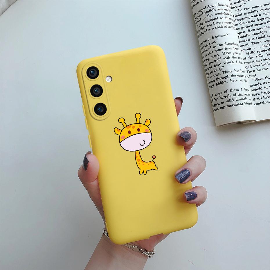 For Samsung Galaxy S23 FE 5G Matte Phone Case Cute Cat Cartoon Soft Silicone Back Cover For Samsung S23 FE S23FE S 23 FE 5G Case