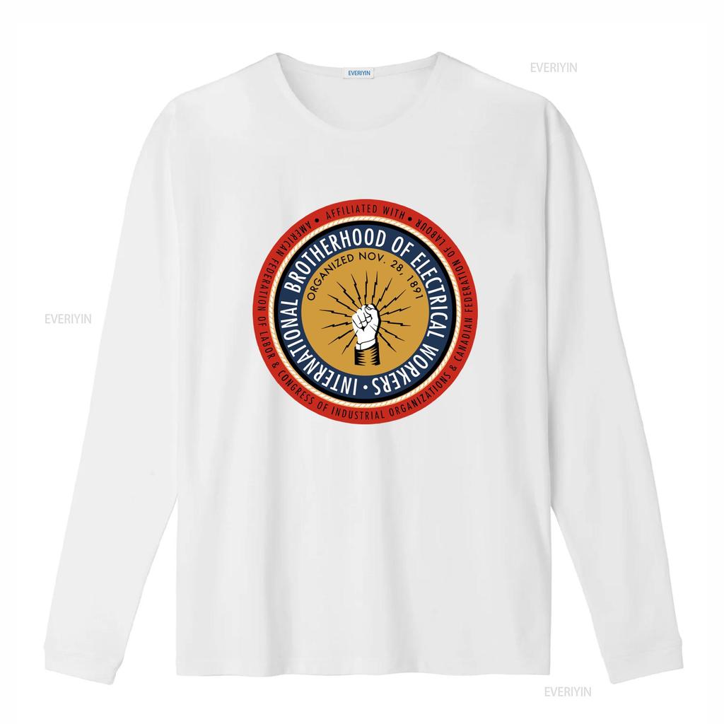 Vintage Retro Electrical Workers Union Badge Print Casual T Shirt vintage Washed designer clothes fashion Stretched Versatile