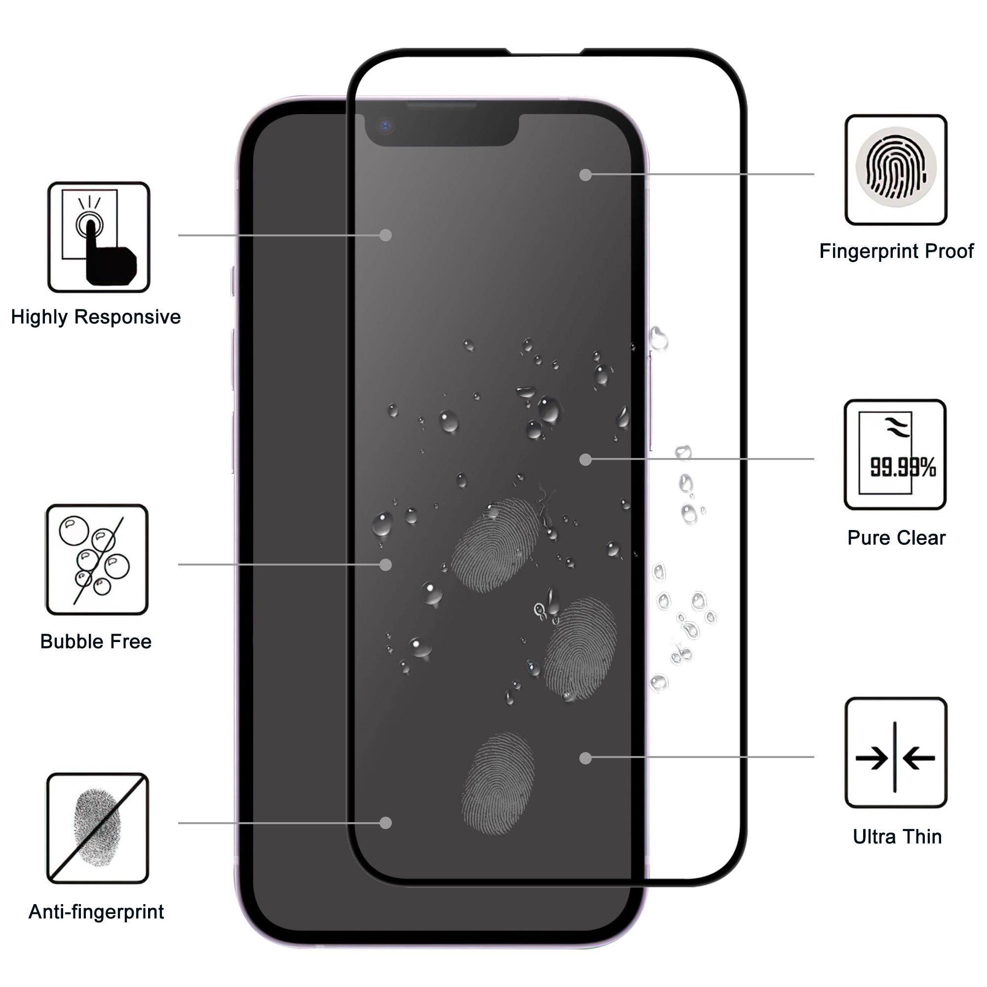 

For iPhone 16e AGC Glass Screen Protector Full Glue Black Edge Screen Film Type A