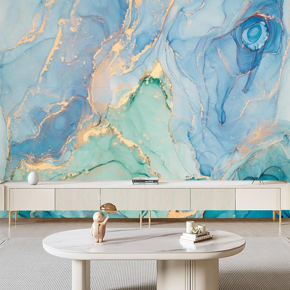 Colorful Marble Wallpaper Abstract Textured Marble Wall Murals Living Room Bedroom Mural